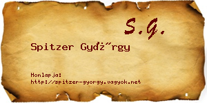 Spitzer György névjegykártya